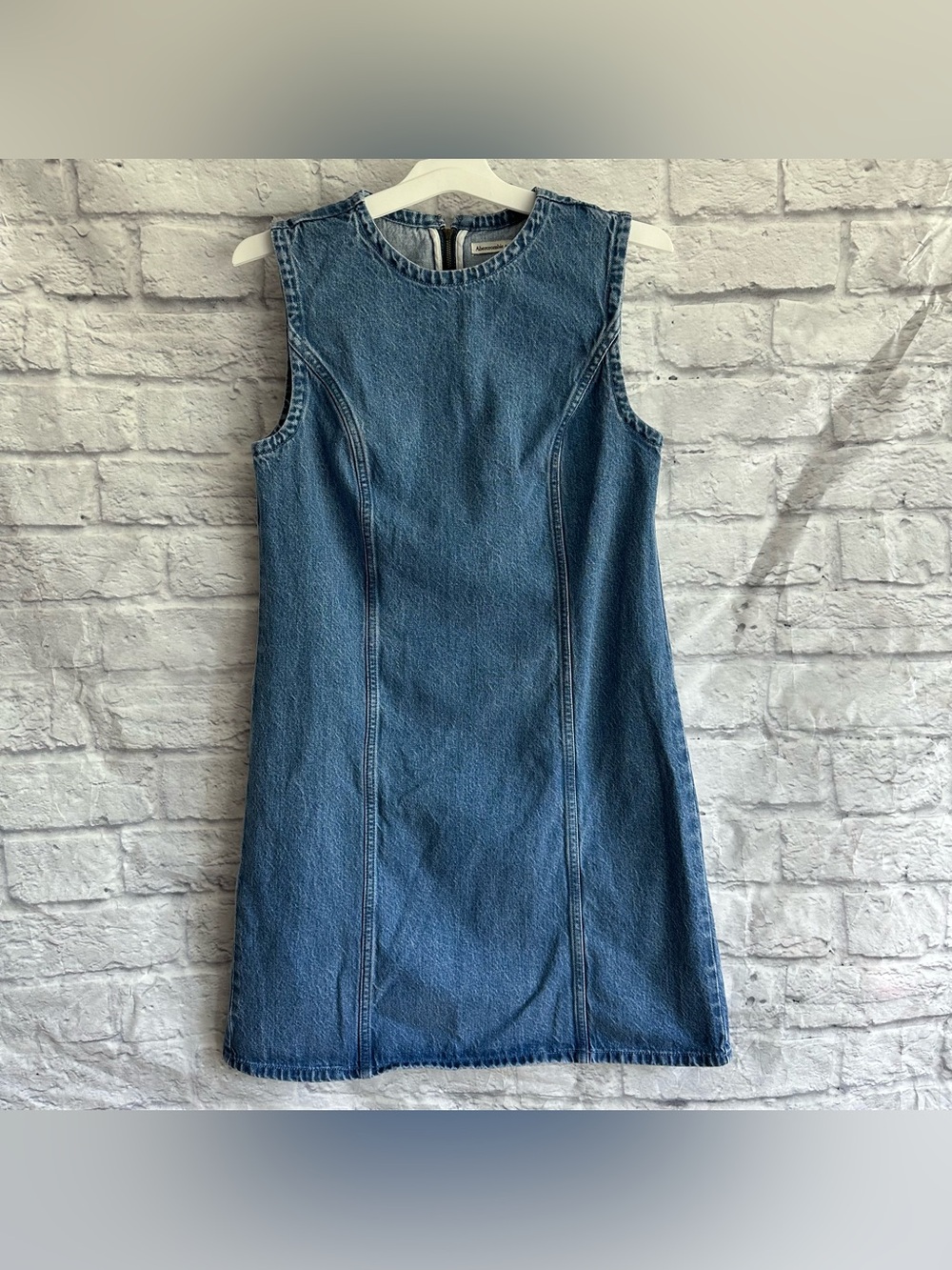 PREOWNED ABERCROMBIE AND FITCH DENIM SHIFT DRESS BLUE WOMENS SIZE MEDIUM TALL